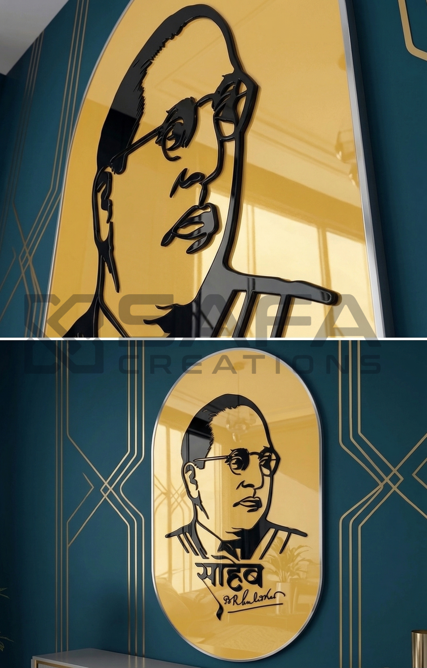 Premium 3mm acrylic Dr. Babasaheb Ambedkar tribute wall art with bold contrast design