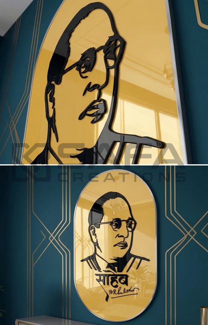 Premium 3mm acrylic Dr. Babasaheb Ambedkar tribute wall art with bold contrast design